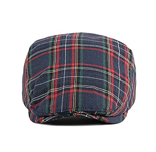 Men Adjustable Colorful Striped Plaid Ivy Newsboy Cabbie Gatsby Cotton Caps