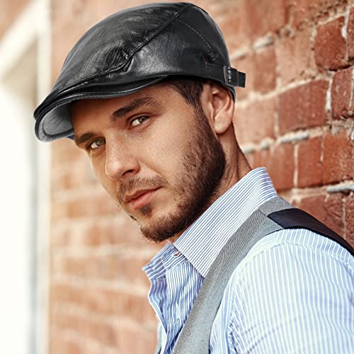 3 Pieces Pu Leather Hats for Men