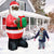 6Ft Tall Christmas  Inflatables Black Santa Claus Hold Gift Box w/ LED Lights