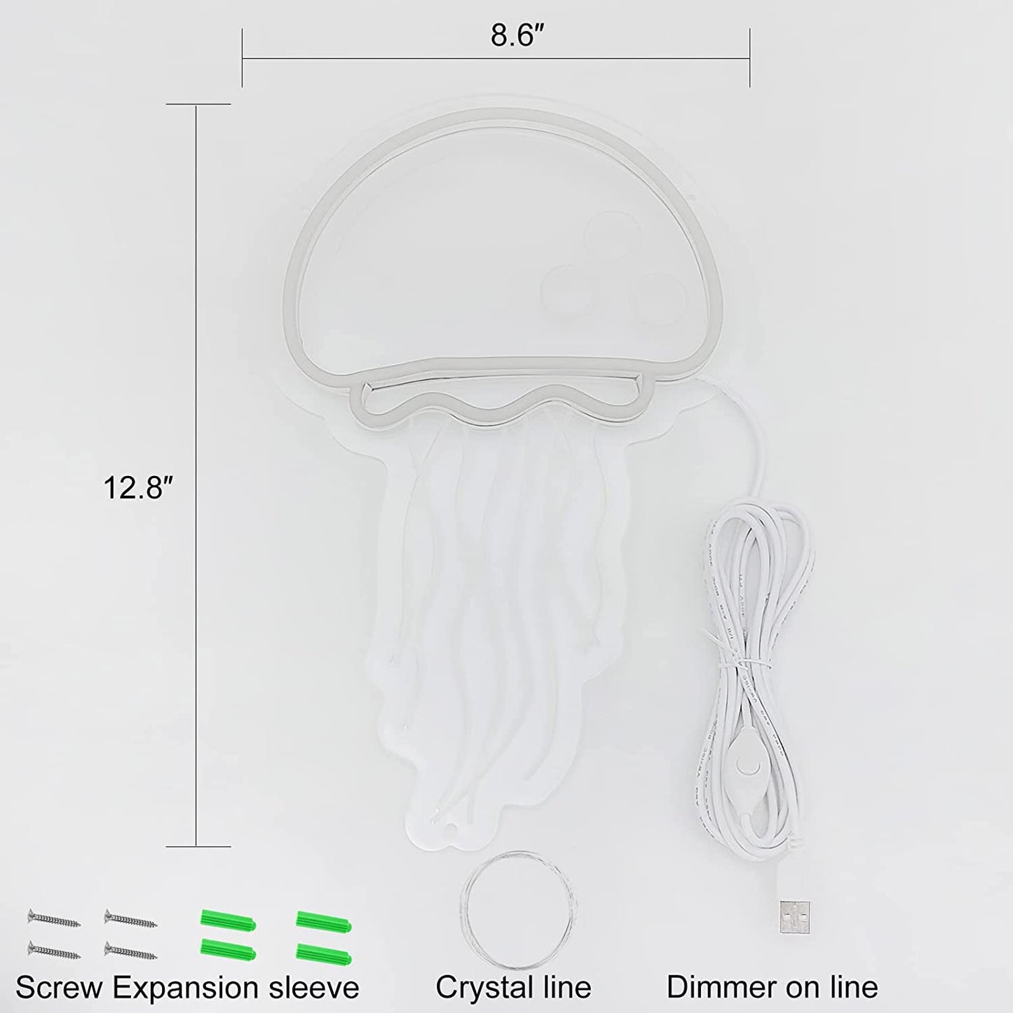 Ice Blue Jellyfish Neon Sign Wall Decoration