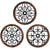 3 Pack Rustic Wall Decoration Round Wall Art Geometric Scrolled Metal w/ Wooden Frame-Brown