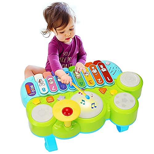 Baby Musical Toys 3 in 1 Piano Keyboard Xylophone Drum Set