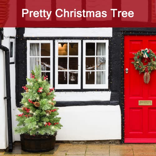 30 inch Prelit 2 Set Pathway Porch Christmas Trees