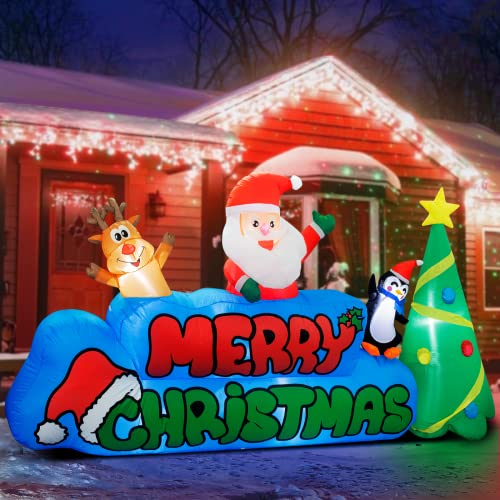 9 FT Merry Christmas Inflatables Decorations w/ LED Lights