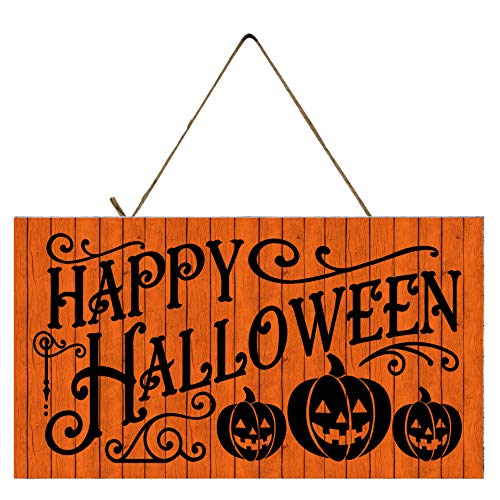 3 Pumpkin Happy Halloween Handmade Wood Sign