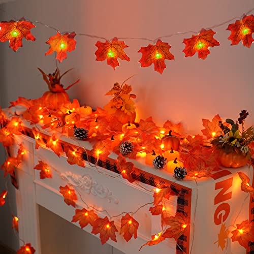 Thanksgiving Decorations Lighted Fall Garland