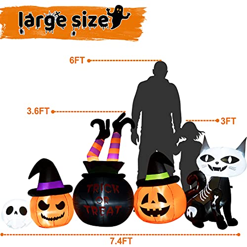 7.4 FT Halloween Inflatables Outdoor Decorations