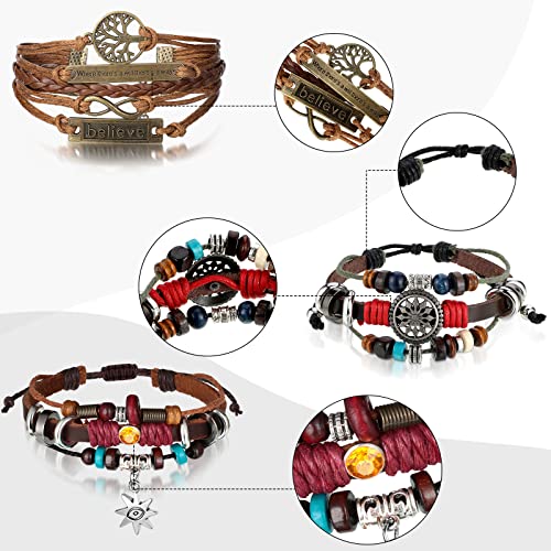 3 Pieces Womens Boho Beaded Bracelets