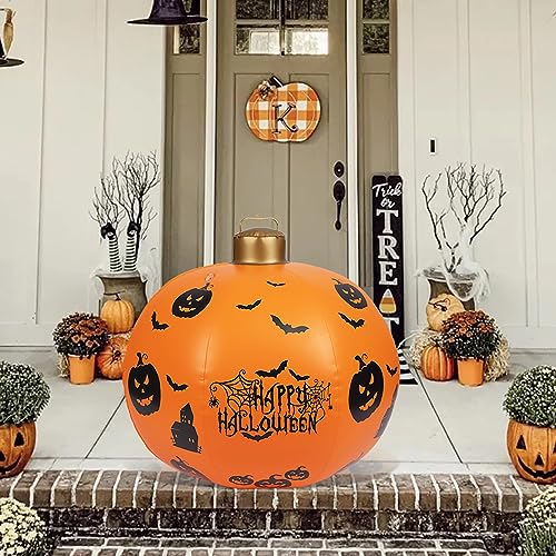 Halloween Inflatable Ball Pumpkin Ball with Remote and Built-in Battery Powered Color Changing LED Light