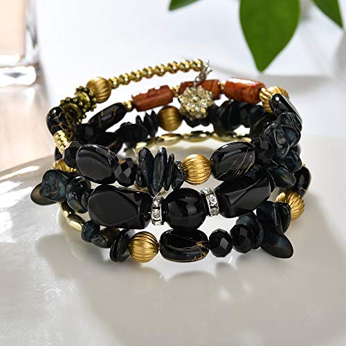 Boho Multilayer Irregular Agate Beads Charm Bracelets for Women