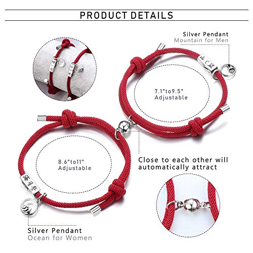 Magnetic Couples Bracelets &  Necklace Pendant Love Heart CZ Puzzle Matching Jewelry Set