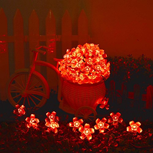 33 Feet 100 LED Cherry Flower Fairy String Lights Christmas, 8 Flash Modes with Tail Plug