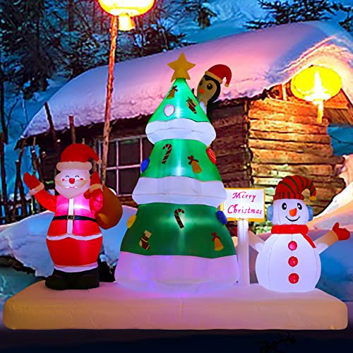 6FT Christmas Inflatables Outdoor Decorations w/ Built in LEDs