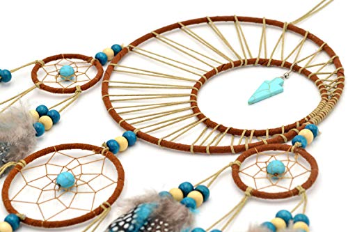 Large Dream Catcher Blue Turquoise Wall Decoration 23"