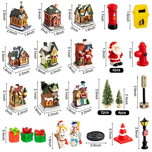 30 Pcs Christmas Light Up Village Houses LED Lights Christmas Town Scene