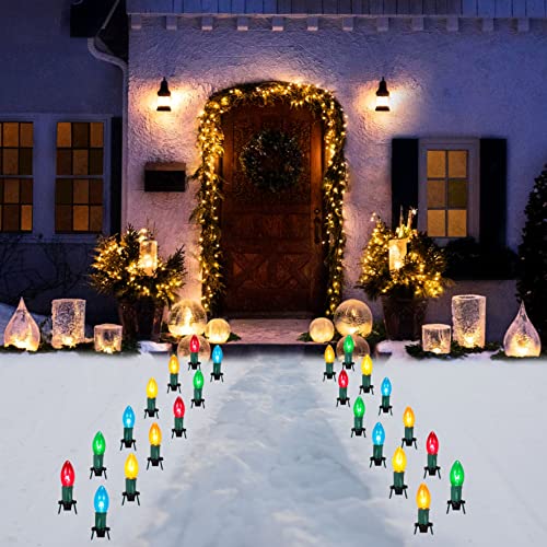 30.75ft 24 Christmas Pathway Marker String Lights w/ Stakes