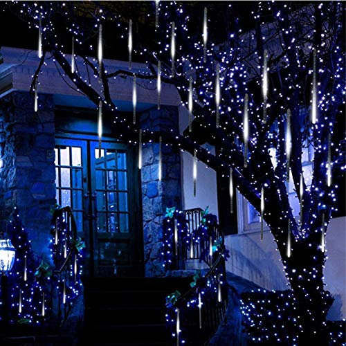 Star Meteor Shower Rain Lights, 30cm 8 Tubes 144 LED Valentine Lights  Icicle Snow Falling Christmas Lights Outdoor Raindrop Lights, Xmas Wedding  Party Tree Holiday Decoration 