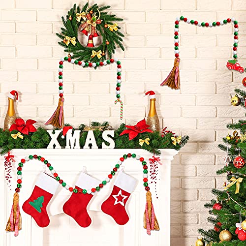 3 Pieces Christmas Wood Beads Decoration