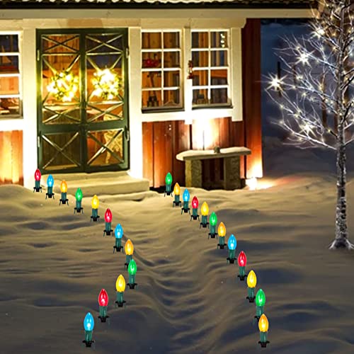 30.75ft 24 Christmas Pathway Marker String Lights w/ Stakes