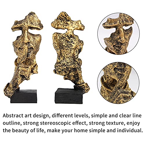 3 Pcs Thinker Statue, Silence is Gold Abstract Art Figurine