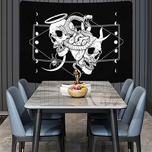 Boniboni Skull Tapestry Hippie Eyes Spider Skeleton Tapestry Wall Hanging for Room