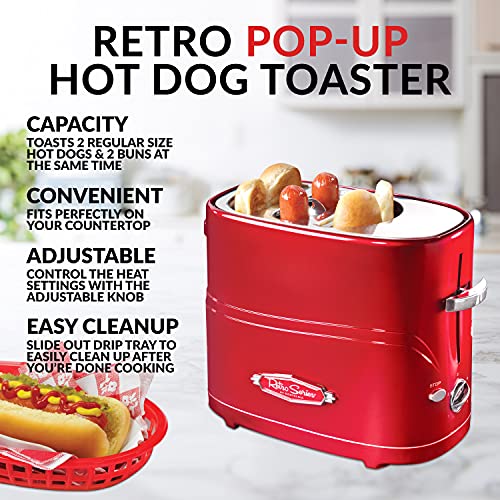 Bella 2 Hot Dog & 2 Bun Toaster w/Mini Tongs & Basket. New In Box