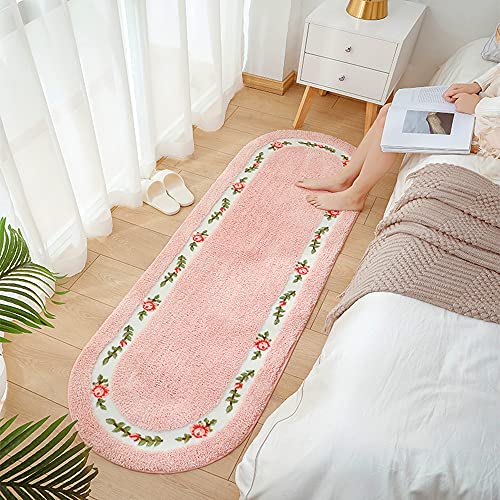 Rose Flower Area Rugs Non Slip Door Mat 17.71x49.21 Inch