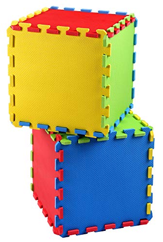 Kid's Puzzle Exercise Play Mat with EVA Foam Interlocking Tiles, 9 Colors (36 Tiles)