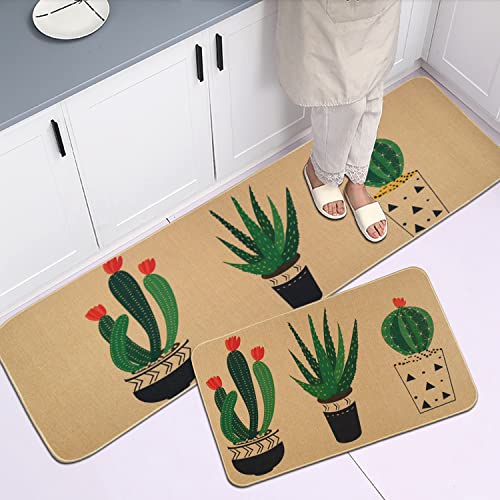 Kitchen Mats Set of 2 Non-Slip Washable