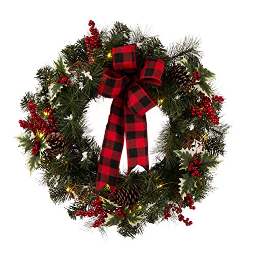 24 Inch Prelit Christmas Wreath Decoration