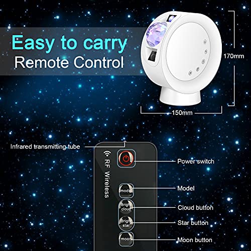 LED Sky Projector Light, Galaxy Lighting, Nebula Star Night Lamp w/ Base & Remote Control