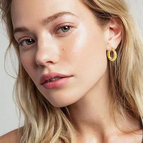 6 Pairs Gold Chunky Hoop Earrings Set for Women Hypoallergenic