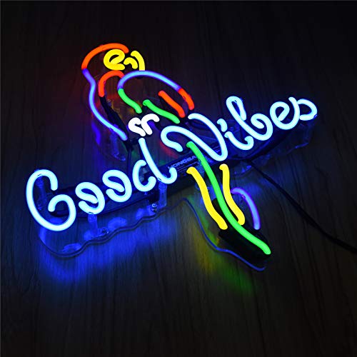 Neon Signs Good Vibes Parrot Beer Bar Home Neon Light Decoration