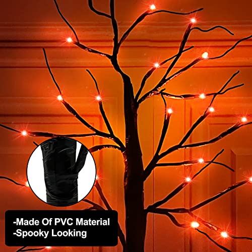 2 Pack Lighted Halloween Willow Tree Decoration w/ Timer