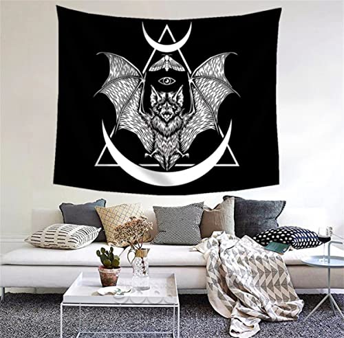 Bat Tapestry Occult Bat Tapestry Bat Wall Hanging Wall Art Black and White Bat Bedroom