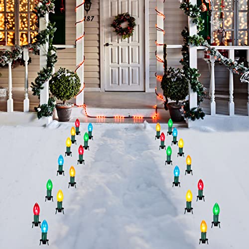 30.75ft 24 Christmas Pathway Marker String Lights w/ Stakes