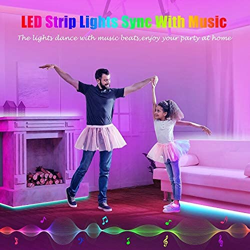 Led Strip Lights  Bluetooth Smart App Control Music Sync Color Changing RGB Led Light Strip with Remote