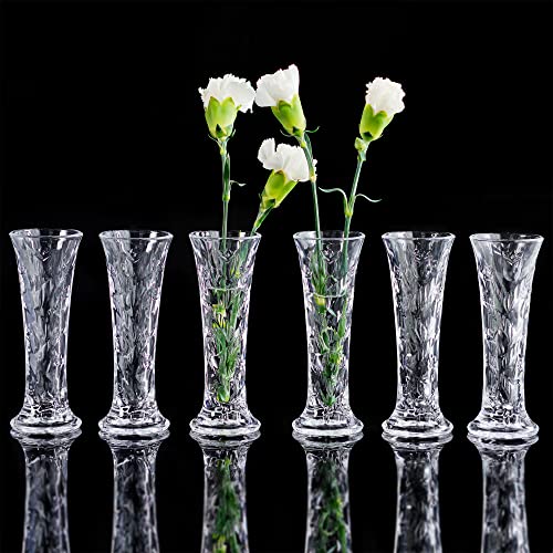Glass Flower Vase, Small Clear Vase for Flowers, Clear Crystal Vases for Centerpieces, Bud Vases