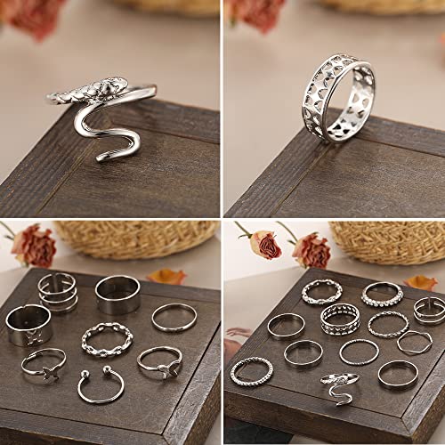 Vintage Silver Knuckle Rings Set for Women