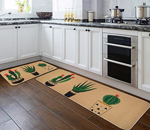 Kitchen Mats Set of 2 Non-Slip Washable