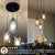 3-Light Industrial Pendant Light, Black Metal Cage Chandelier Lights