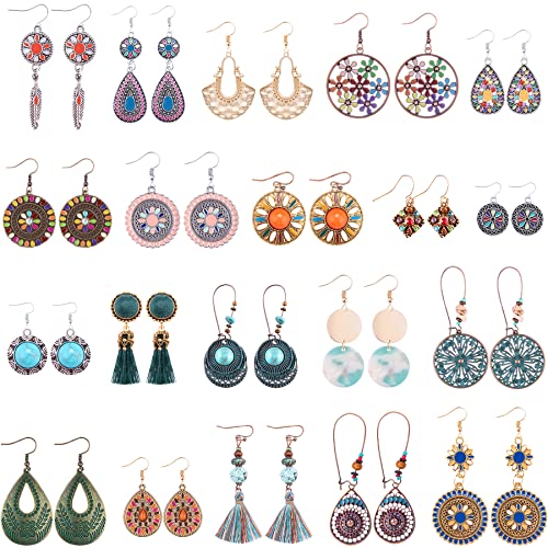 20 Pairs Bohemian Earrings Vintage Set for Women