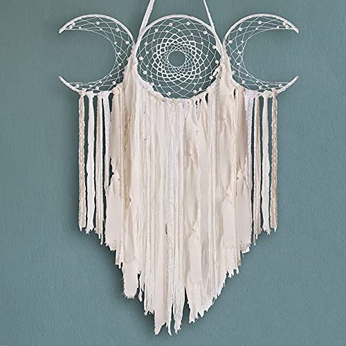 Triple Moon Goddess Dream Catcher, Handmade Unique Home Decoration