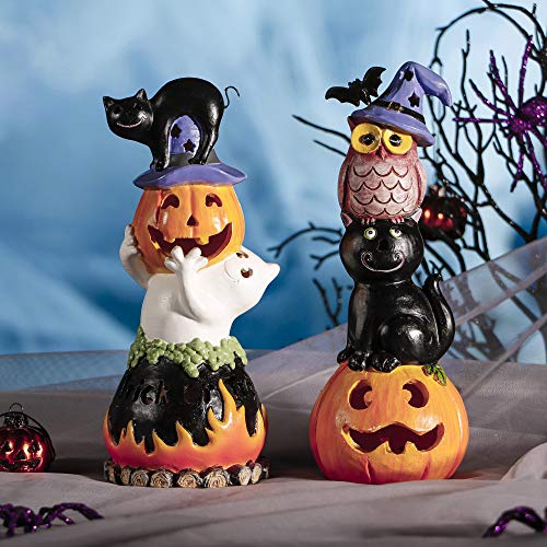 Happy Halloween Decorations Pumpkin Figurines with LED Lights