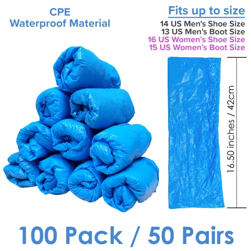 100 Pack Thick Extra Large Waterproof Disposable Boot & Shoe Covers