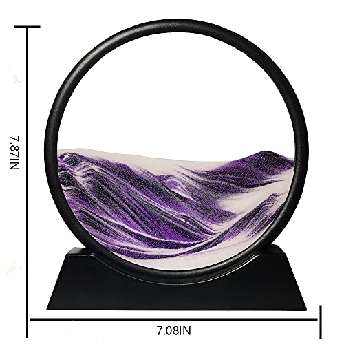 3D Moving Sand Art Sandscapes in Motion Round Glass 7"