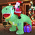 6 FT Long Santa Ride on Dinosaur Inflatable w/ Build-in LEDs