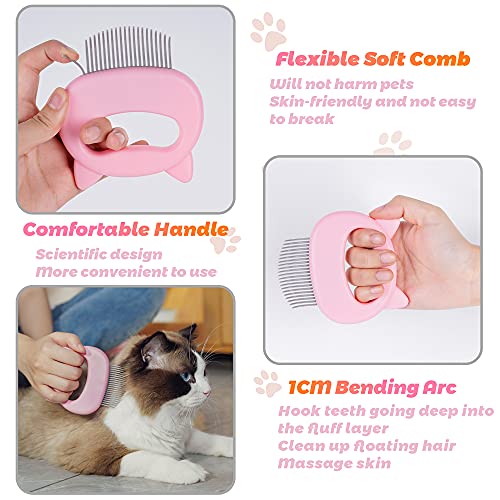 Cat Comb for Hair Removal, Massaging, De shedding-3 Pack