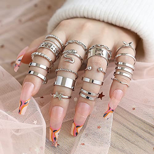 Vintage Silver Knuckle Rings Set for Women