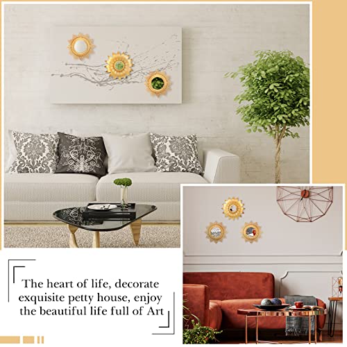 4 Pieces Big Gold Sunburst Wall Mirror for Wall Decoration